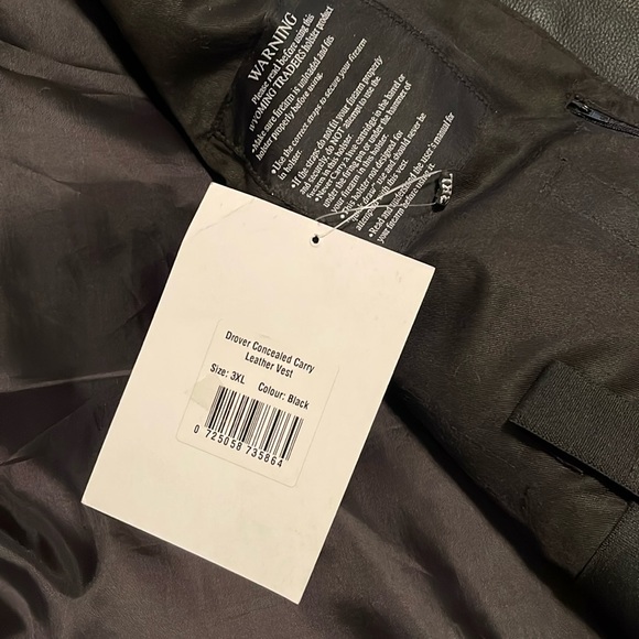 Leather Concealed Carry Vest ~ Size 3X - Picture 6 of 10